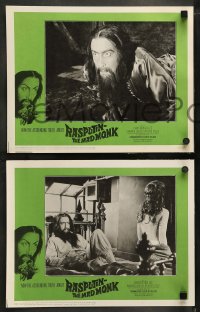 9r331 RASPUTIN THE MAD MONK 8 LCs 1966 cool images of crazed Christopher Lee in title role!