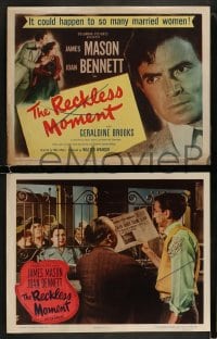 9r333 RECKLESS MOMENT 8 LCs 1949 James Mason, Joan Bennett, directed by Max Ophuls!