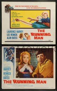 9r339 RUNNING MAN 8 LCs 1963 Carol Reed, time is running out for Laurence Harvey & Lee Remick!