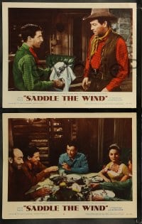 9r840 SADDLE THE WIND 3 LCs 1957 cowboy John Cassavetes, Robert Taylor & Julie London!