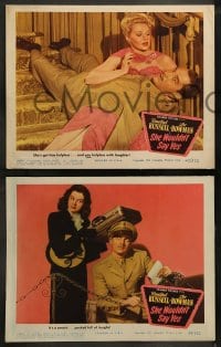 9r592 SHE WOULDN'T SAY YES 6 LCs 1945 Rosalind Russell wouldn't say yes, fun for all!