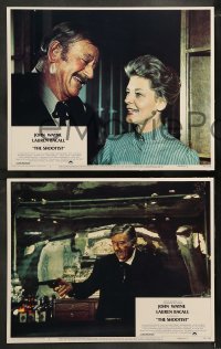 9r751 SHOOTIST 4 LCs 1976 Don Siegel, great images of cowboy John Wayne & Lauren Bacall!