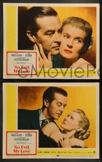 9r374 SO EVIL MY LOVE 8 LCs 1948 Ray Milland & back-stabbing Ann Todd, Muriel Aked!
