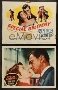 9r383 SPECIAL DELIVERY 8 LCs 1955 Joseph Cotten & Eva Bartok in a hilarious international scandal!