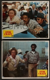 9r395 STIR CRAZY 8 LCs 1980 Gene Wilder & Richard Pryor in jail together, Sidney Poitier directed!