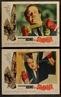 9r398 STRANGLER 8 LCs 1964 includes best close up of creepy Victor Buono about to choke someone!