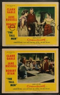 9r657 TALL MEN 5 LCs 1955 Clark Gable, sexy Jane Russell, Raoul Walsh western!