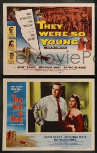 9r422 THEY WERE SO YOUNG 8 LCs 1955 Scott Brady, Raymond Burr, teenagers far too willing!