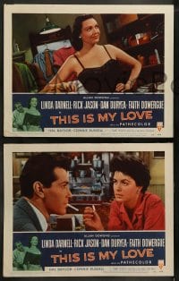 9r532 THIS IS MY LOVE 7 LCs 1954 Dan Duryea, Linda Darnell, Faith Domergue!
