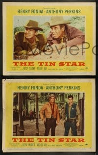 9r431 TIN STAR 8 LCs 1957 cowboys Henry Fonda & Anthony Perkins in western action!