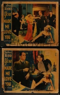 9r774 YOU MADE ME LOVE YOU 4 LCs 1933 beautiful Thelma Todd & Stanley Lupino in English movie, rare