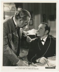 9s049 ADVENTURES OF SHERLOCK HOLMES 8x10 still 1939 c/u of Basil Rathbone & Nigel Bruce as Watson!