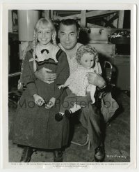 9s062 ALL MINE TO GIVE candid 8.25x10 still 1957 Patty McCormack sitting on boxer Jack Dempsey lap!