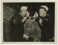 9s074 ANCHORS AWEIGH 8x10.25 still 1945 c/u of sailors Frank Sinatra & Gene Kelly with donkey!