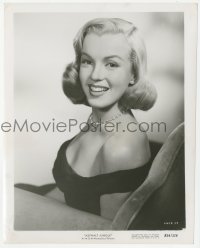 9s088 ASPHALT JUNGLE 8.25x10.25 still R1954 sexiest smiling Marilyn Monroe in low-cut dress!
