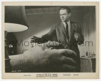 9s093 ATTACK OF THE 50 FT WOMAN 8x10.25 still 1958 William Hudson about to inject the giant hand!