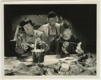 9s097 BABES IN TOYLAND 8x10 still 1934 William Burress watches Laurel & Hardy paint wooden toys!