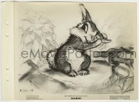 9s101 BAMBI 8x11 key book still 1942 wonderful pencil sketch of cute Thumper the rabbit!