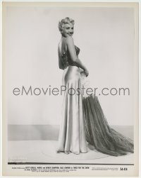 9s126 BETTY GRABLE 8x10.25 still 1954 full-length in sexy satin dress from Three For The Show!