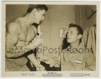 9s131 BIG HOUSE U.S.A. 8x10.25 still 1955 shirtless Charles Bronson threatening Ralph Meeker!