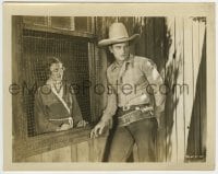 9s146 BLUE STEEL 8x10.25 still 1934 Eleanor Hunt stares at young John Wayne through wire window!