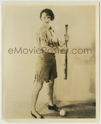 9s178 CARYL LINCOLN 8x10 still 1920s full-length in tattered clothes with baseball bat & ball!