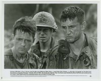 9s185 CASUALTIES OF WAR 8x10 still 1989 close up of Michael J. Fox & Sean Penn in the Vietnam War!