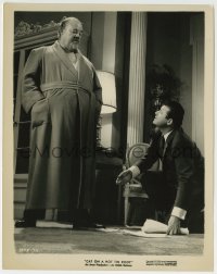 9s186 CAT ON A HOT TIN ROOF 8x10.25 still 1958 big Burl Ives looks at Jack Carson picking up papers