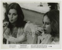 9s218 COMETOGETHER 8x10 still 1971 close up of sexy Lucianna Paluzzi smoking dope!
