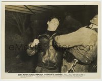 9s261 DESPERATE JOURNEY 8x10.25 still 1942 close up of Errol Flynn attacking Nazi soldier!