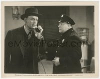 9s313 FATAL HOUR 8x10.25 still 1940 cop is scared of what he hears Boris Karloff say on the phone!