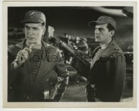 9s327 FORBIDDEN PLANET 8x10 still 1956 Jack Kelly holding weapon watches worried Leslie Nielsen!