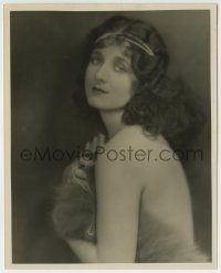 9s351 GERTRUDE OLMSTEAD deluxe 8x10 still 1920s sexy portrait w/fur & pearls by Edwin Bower Hesser!