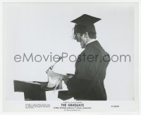 9s386 GRADUATE Embassy 8x10 still 1967 Hoffman in cap & gown at mike in deleted scene, rare!
