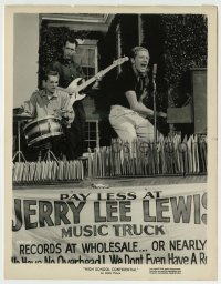 9s430 HIGH SCHOOL CONFIDENTIAL 8x10.25 still 1958 Jerry Lee Lewis performing on music truck!