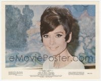 9s024 HOW TO STEAL A MILLION color 8x10 still 1966 head & shoulders c/u of smiling Audrey Hepburn!