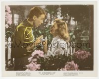 9s025 IT'S A WONDERFUL LIFE color 8x10 still 1946 c/u of young James Stewart romancing Donna Reed!