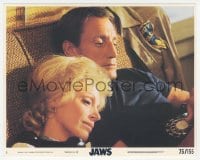 9s027 JAWS 8x10 mini LC #5 1975 c/u of Roy Scheider & Lorraine Gary, Spielberg horror classic!