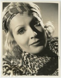 9s517 KATHRYN SERGAVA 7.75x10 still 1934 super c/u of the pretty Russian actress in leopardskin!