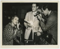 9s534 LADY IN QUESTION candid 8.25x10 still 1940 Glenn Ford, Irene Rich & dialog director by Paul!
