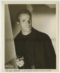 9s538 LARRY PARKS 8x10 still 1944 great close up in all black with gun from The Black Parachute!