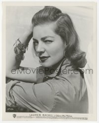 9s541 LAUREN BACALL 8x10.25 still 1950 close semi-profile portrait with sly look in her eyes!