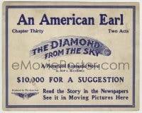 9s264 DIAMOND FROM THE SKY chap 30 8x10 LC 1915 An American Earl, 15 hour serial, rare title card!