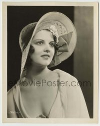 9s550 LILIAN BOND deluxe 8x10 still 1930s beautiful close portrait in low cut dress & hat!