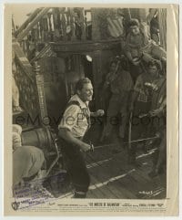 9s614 MASTER OF BALLANTRAE 8.25x10 still 1959 Errol Flynn with sword fighting men on ship's deck!