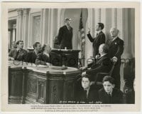 9s643 MR. SMITH GOES TO WASHINGTON 8x10.25 still 1939 James Stewart sworn in by Harry Carey Sr.!