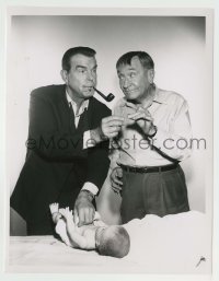 9s658 MY THREE SONS TV 7x9.25 still 1966 Fred MacMurray & William Demarest practice changing diaper!