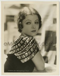9s660 MYRNA LOY 8x10.25 still 1930s beautiful young close portrait looking over her shoulder!