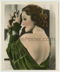 9s031 NANCY CARROLL color 8x9.75 still 1930s sexy portrait in backless dress w/facsimile signature!