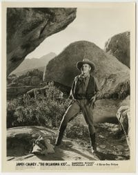 9s689 OKLAHOMA KID 8x10.25 still 1939 great image of cowboy James Cagney with both guns drawn!